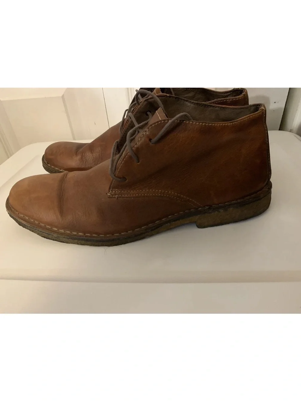 Johnston & Murphy Mens Sz 13M Red‎ Brown Leather Chukka Desert Boot Shoes